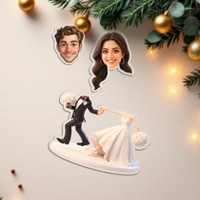 Personalized Couple Bobblehead Caricature Gift for Husband, Wife, Girlfriend, Boyfriend & Friends Solar Powered Moving Head Couple Gift for Birthday (Wedding Couple ift)